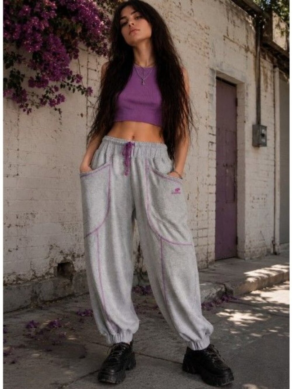 Daily Practice x Karhu Gray Jogger Sweatpants Contrast Streetwear Baggy Grunge S